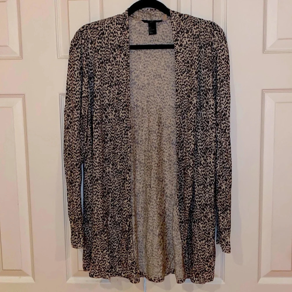 H&M Comfy animal Print long open Cardigan  Sz L